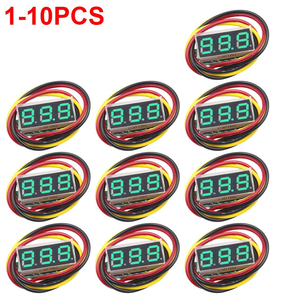 1-10pcs 0.28 Inch 3 Wires Digital Voltage Meter DC 0-100V Digital Voltmeter Voltage Tester Meter LED Screen Meter Panel Tester