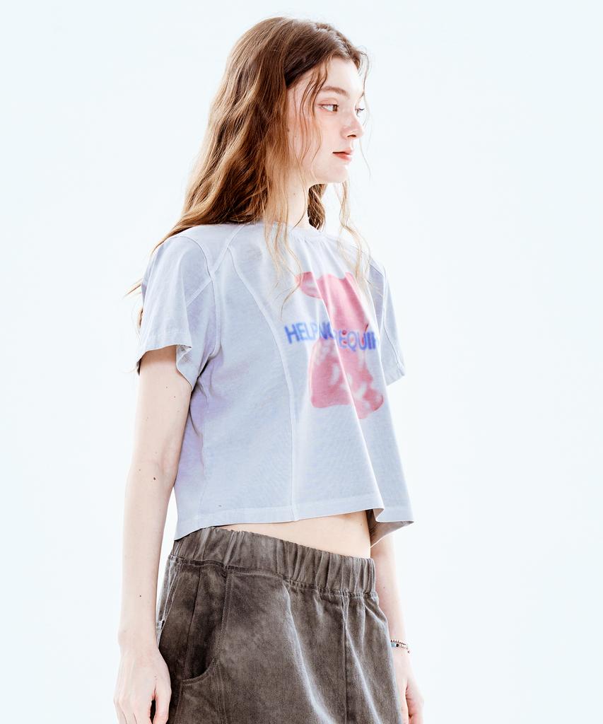 Soipeuyukaen Pigment Print Semi-Crop T-Shirt