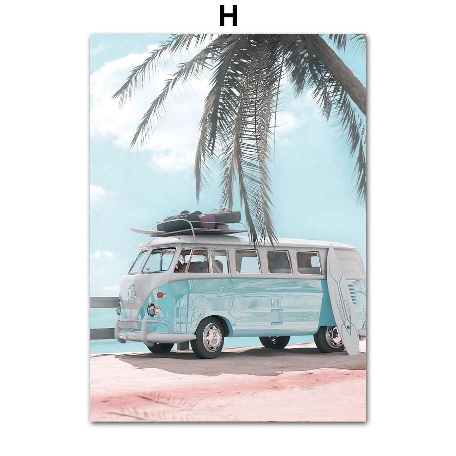 Tropical Pink Beach Shell Palm Tree Sun Posters Prints Canvas Painting Nordic Wall Art Pictures For Living Room Home Decor