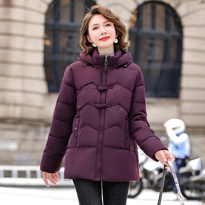 Middle-aged and elderly cotton clothes women's fashion thickened cotton-padded clothes winter new mother clothes winter clothes thickened coat grandm