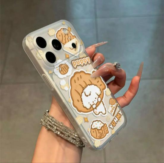 

Integrated Cartoon Phone Case for Apple 16/17/ProMax - Fun Fish & Dogs Design, Soft Fit for iPhone 13/14. Apple 12 Pro Max
