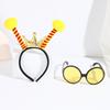 Bumble Bees Costume Kit for Kids Adult Bees Costume Antenna Headband Antenna Glasses for Halloween Cosplay Party Props