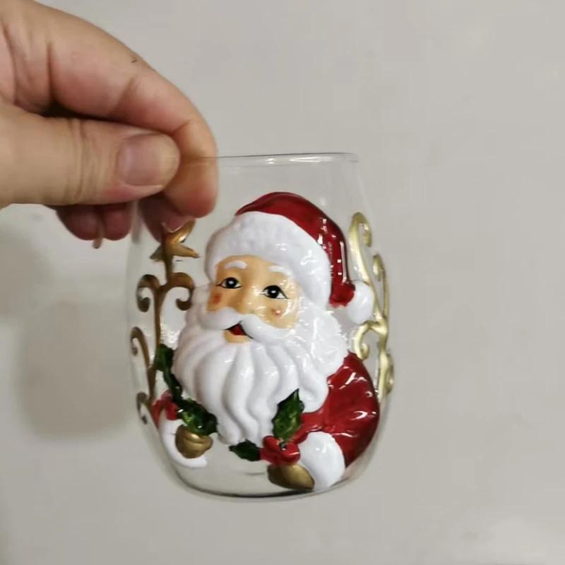 3D Rakstu Ziemassvētku Bez kātiņa Stikla