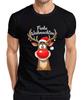 Merry Christmas Reindeer Rudolph Red Nose Santa Hat Cute Mens T-Shirt-