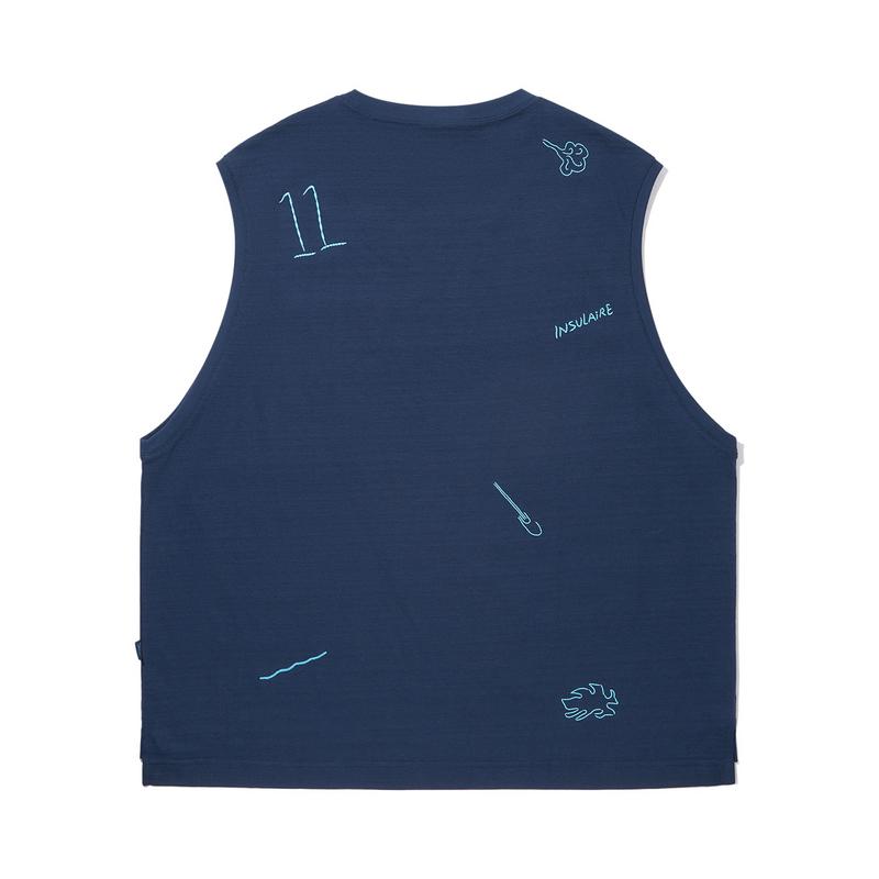 Li Ning X Insulaire Collaboration Loose Fashion Simple Versatile Round Neck Vest Unisex Tops AVSV181-2