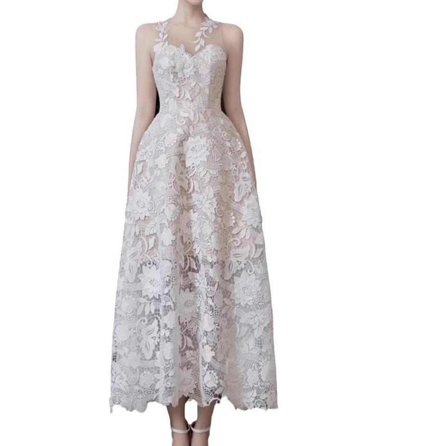 Boutique New Handmade Water-Soluble 3D Lace Trim Wedding Dress Gown
