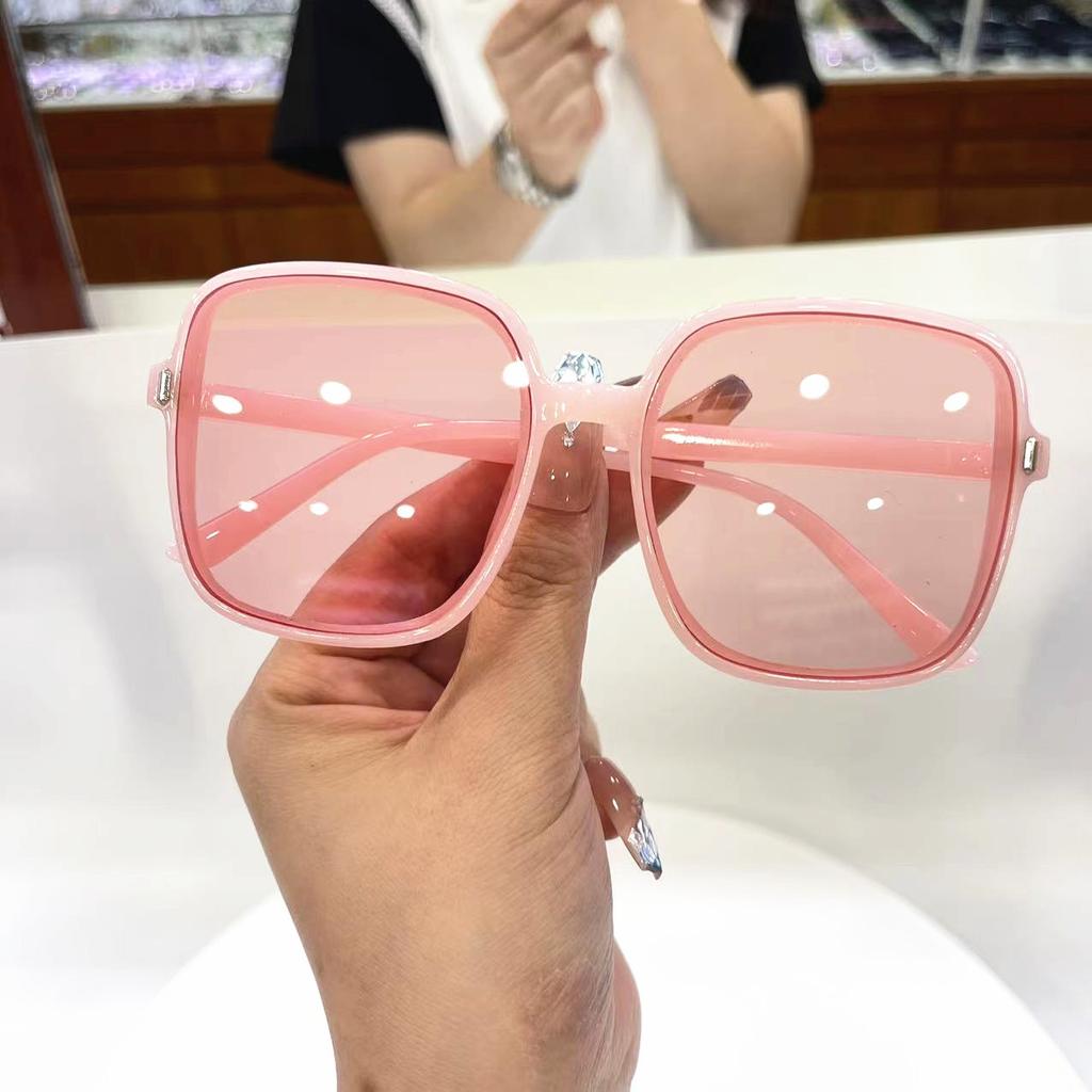 Vintage Rice Nail Square Sunglasses Round Face Ladies Anti-ultraviolet Sunglasses Big Frame Sun Glasses Gafas De Sol Para
