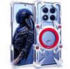 For Xiaomi Poco X7 5G/Redmi Note 14 Pro 5G Bumper Case Kickstand Aluminum Alloy Magnetic Phone Cover with Wrist Strap