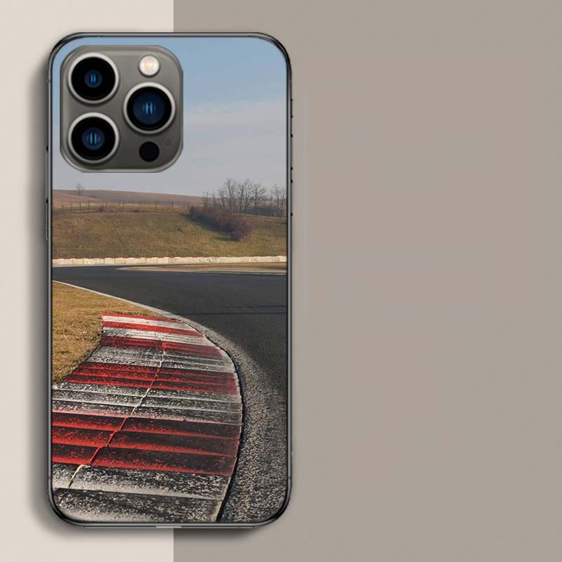 

Racetrack Shoulder Barrier Friction Phone Case For Iphone 17 Air 15 Pro 14 Plus 16 Pro Max 17E 16E 12 13 Mini 11 Cover Cute Fun iPhone 13 Pro Max