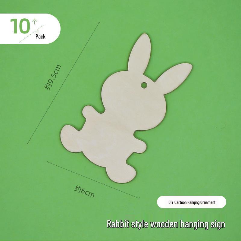 Children's DIY Wishing Tags: Cartoon Ornaments for Painting - Blank Wooden Tags with Hemp Rope for Christmas or Arbor Day.