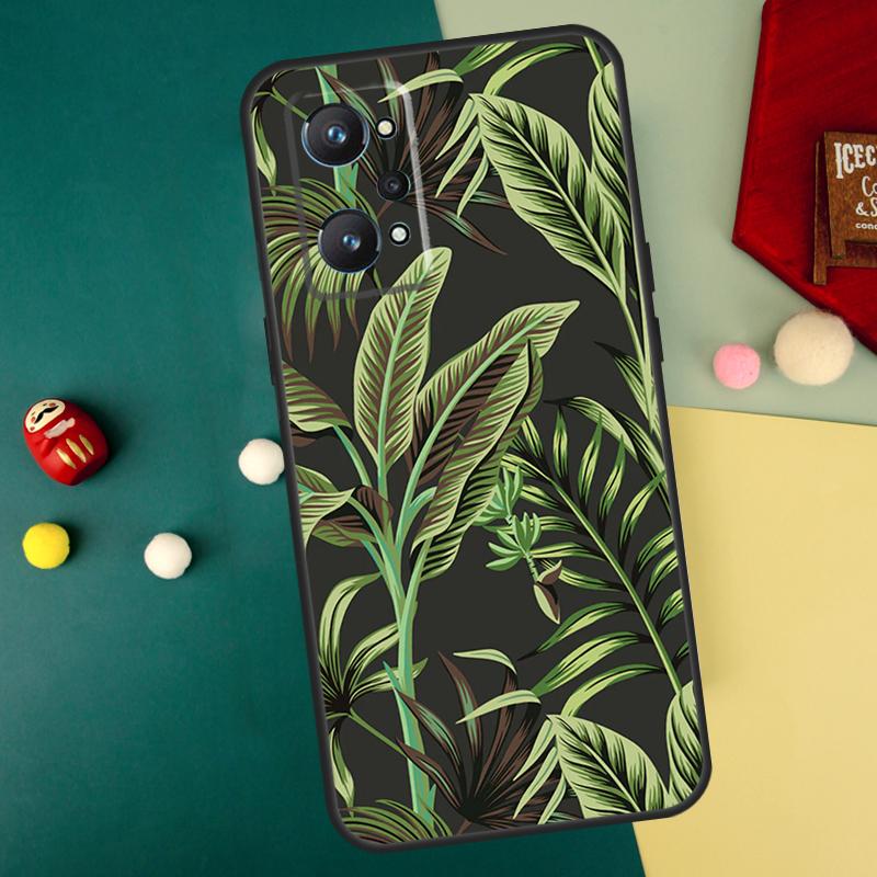 Tropisches Blattmuster für Realme GT7 Pro 15 13 10 11 12 14 Pro Plus C55 C71 C75 C67 C63 C61 C53 C35 C65 GT6 Hülle
