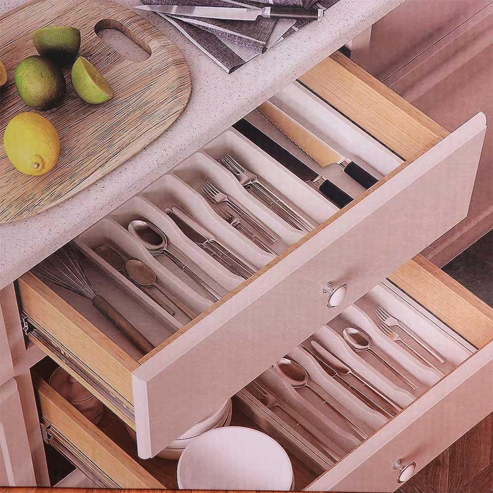 Plastic Kitchen Drawer Organizer Black/White/Grey Expandable Utensil Tray  Flatware