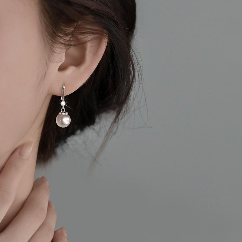 Personalized Pattern Pearl Zircon Earrings Women's Ear Hooks Light Luxury Niche Earrings Earrings Jewelry