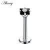Alisouy 1PC Acciaio Inox Anello Labret Stella di Cristallo Lip Piercing Filettatura Interna Gemma Anello sul Labbro Dell'orecchio Trago Chiodo Orecchini Della Vite Prigioniera monili per il corpo e Piercing