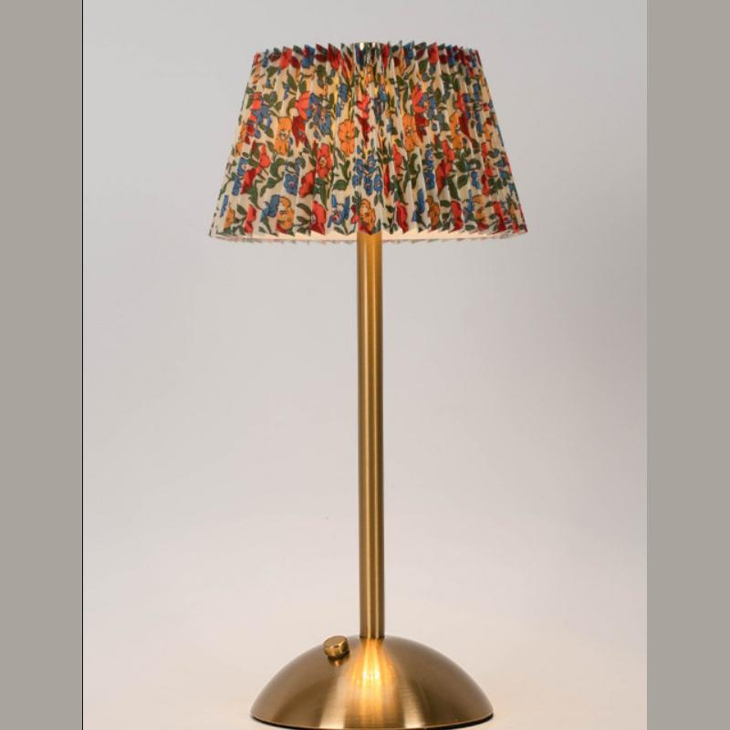 Metal Rechargeable Led Desk Lamp with Fabric Shade Wireless Dimmable Creative Mood Light Portable Touch Ambient Light for Living Room