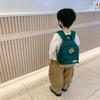 Boys Travel Backpack Simple And Lightweight Boys And Girls Canvas Solid Color Going Out Small Backpack Children'S Bag