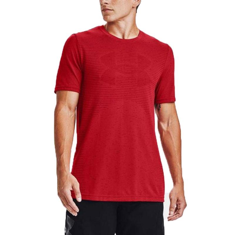 Under Armour T Shirts Men's Red Crew Neck Moderate Straight Fit Unisex 1356798-608