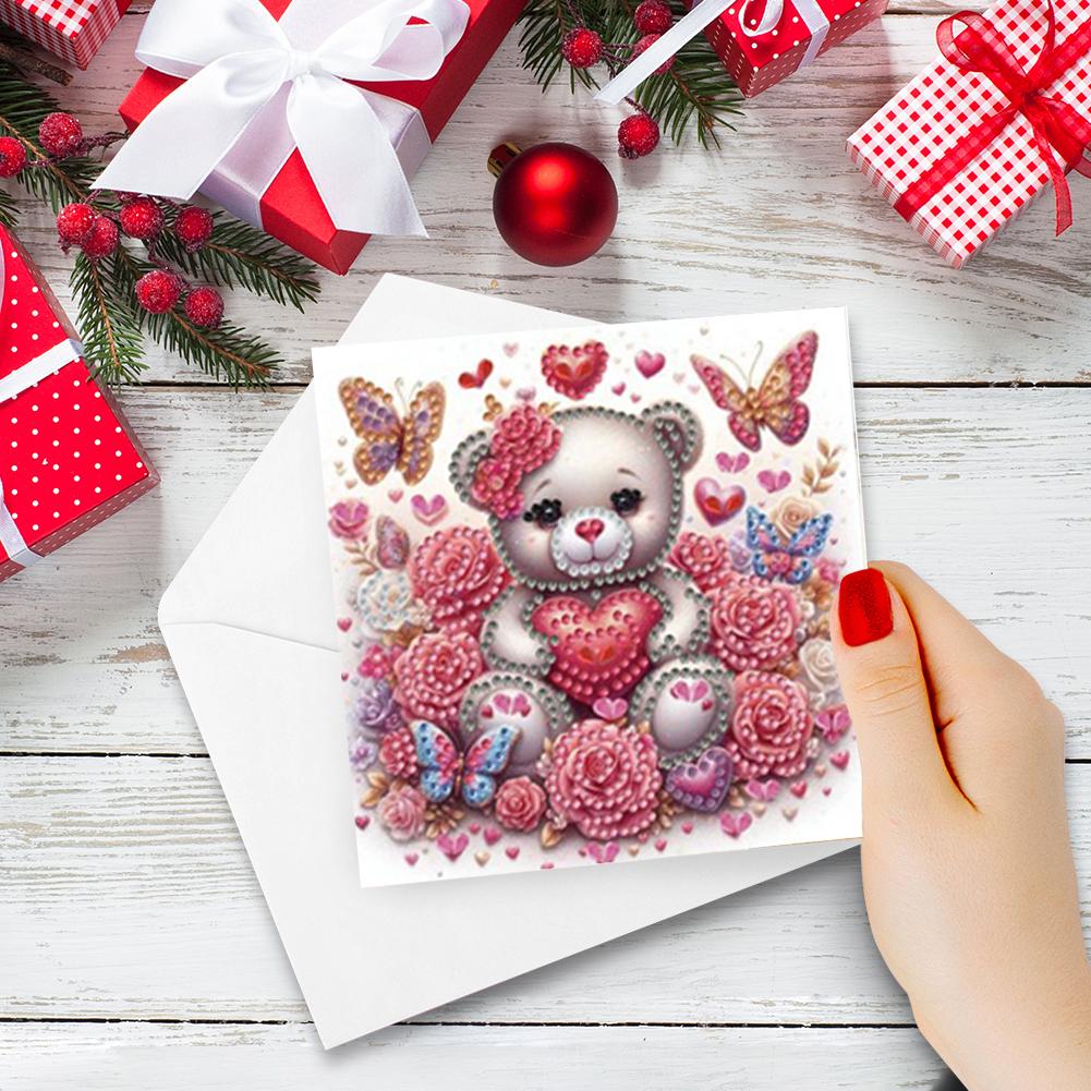 6pcs DIY Animal Pattern Rhinestone Diamond Art Mosaic Postcards Diamond Art Greeting Cards Thank You Cards and Holiday Blessings