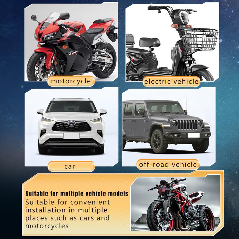 Motorcycle LED Fog Lights Auxiliary Lights Driving Light Spotlights with Halo DRL Strobe LED Offroad Work Light for SUV ATV UTV Trucks