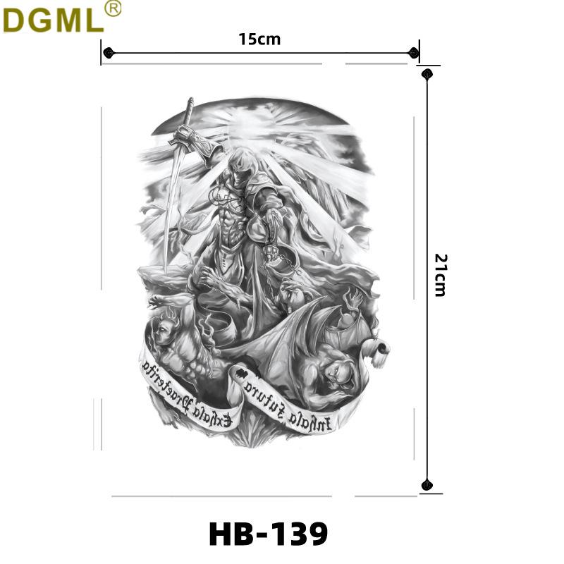 Geisha Skull Flower Tattoo Stickers: Halloween Arm & Face Ghost Designs