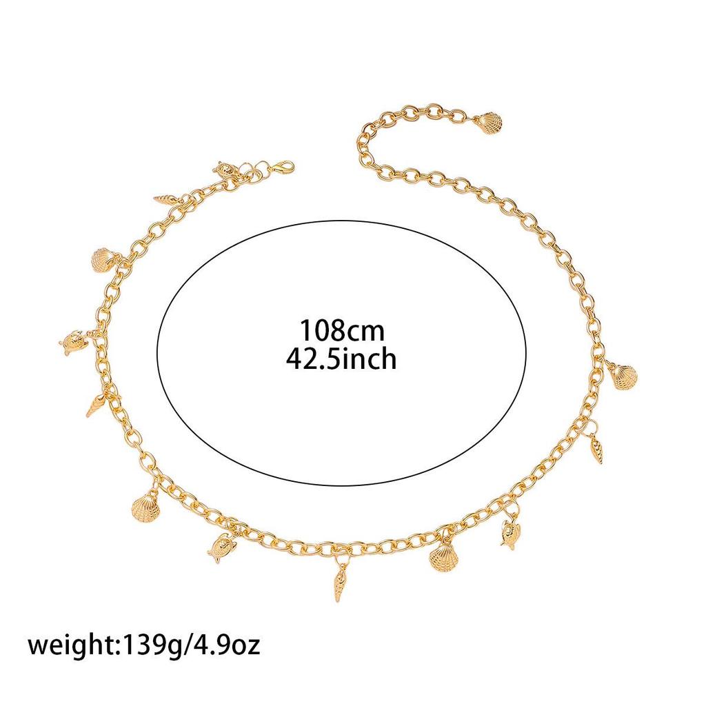 Women's Luxe Seashell Conch Metal Body Chain Waist Pant Chain