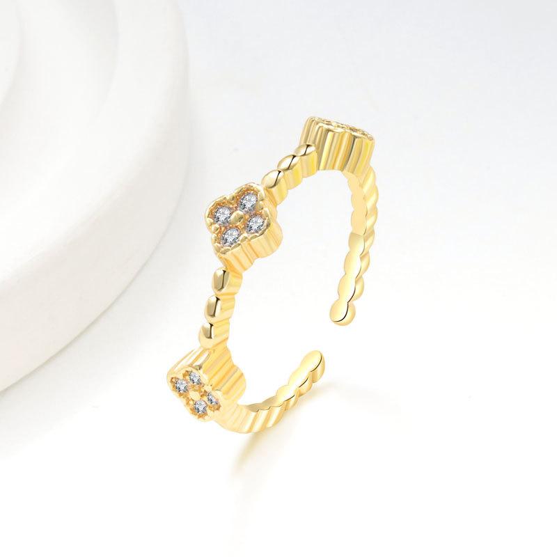 Stylish Four-leaf Clover Ring - Sweet Elegant Open Adjustable Ring for Women opening adjustable