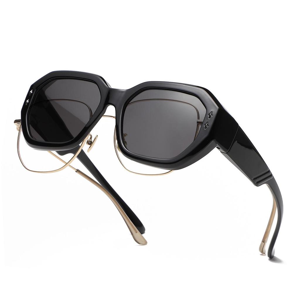 2025 European & American Versatile Ins Rivet Polygon UV-Blocking Polarized Sunglasses for Men & Women - Modern National Tide Style