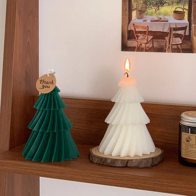 3D Geometric Pine Silicone Candle Mold Christmas Tree Scented Candles Silicone Mold DIY Aromath Candle Soap Making Tools Craft