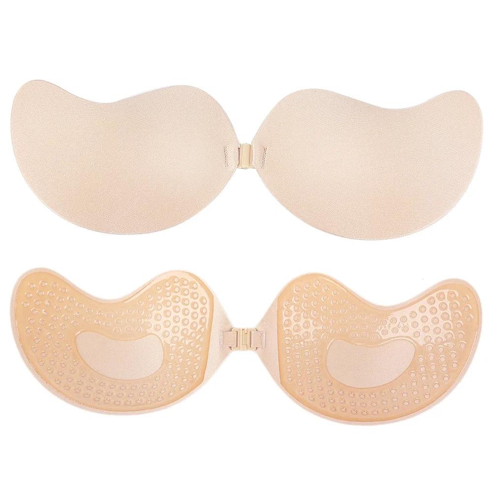 2pcs Women's Reusable Silicone Nipple Cover Self Adhesive Invisible Push Up Bra Pasties Stickers Mango Breast Strapless Bras