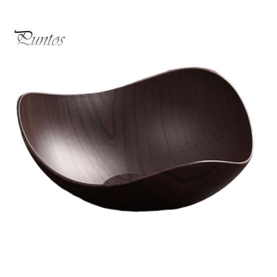 Odor-free Storage Bowl Vintage Wood Grain Fruit Tray, Food-Grade Snack Candy Serving Plate, Thickened Wear Resistant Nestable Stackable Decorative