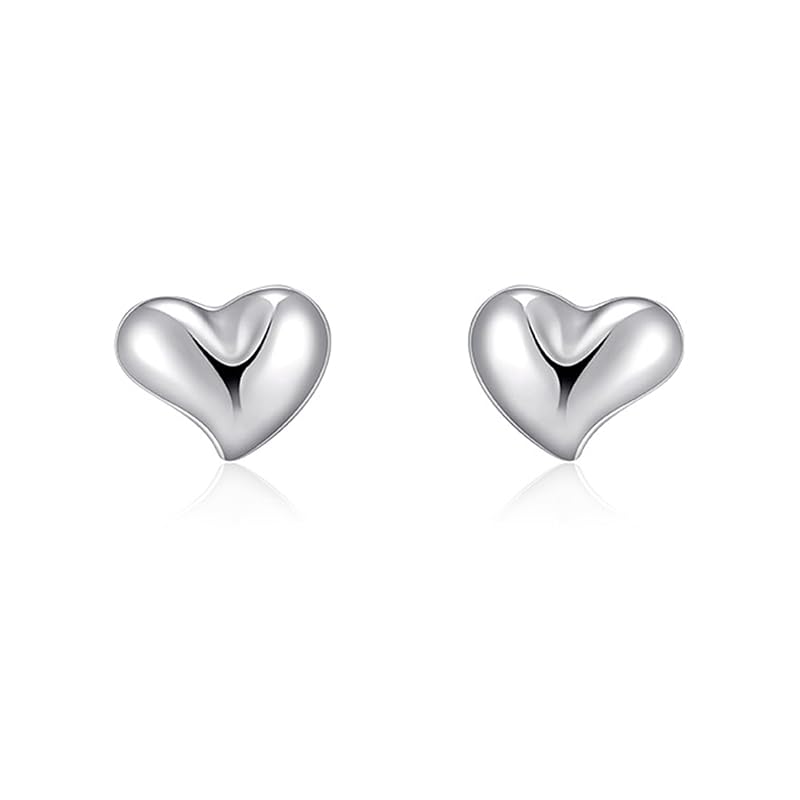 

earrings Leave it on ladies second piercing Compatible with metal allergies 925 silver Smaller both ears cute heart shaped celebration gift