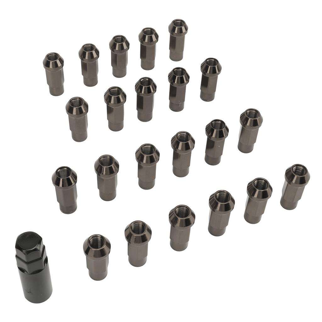 22PCS Tapered Lug Nuts with Nut Sleeve Key Alloy Steel Universal Forged Lock Nut Replacement for TOYOTA Titanium M12x1.5