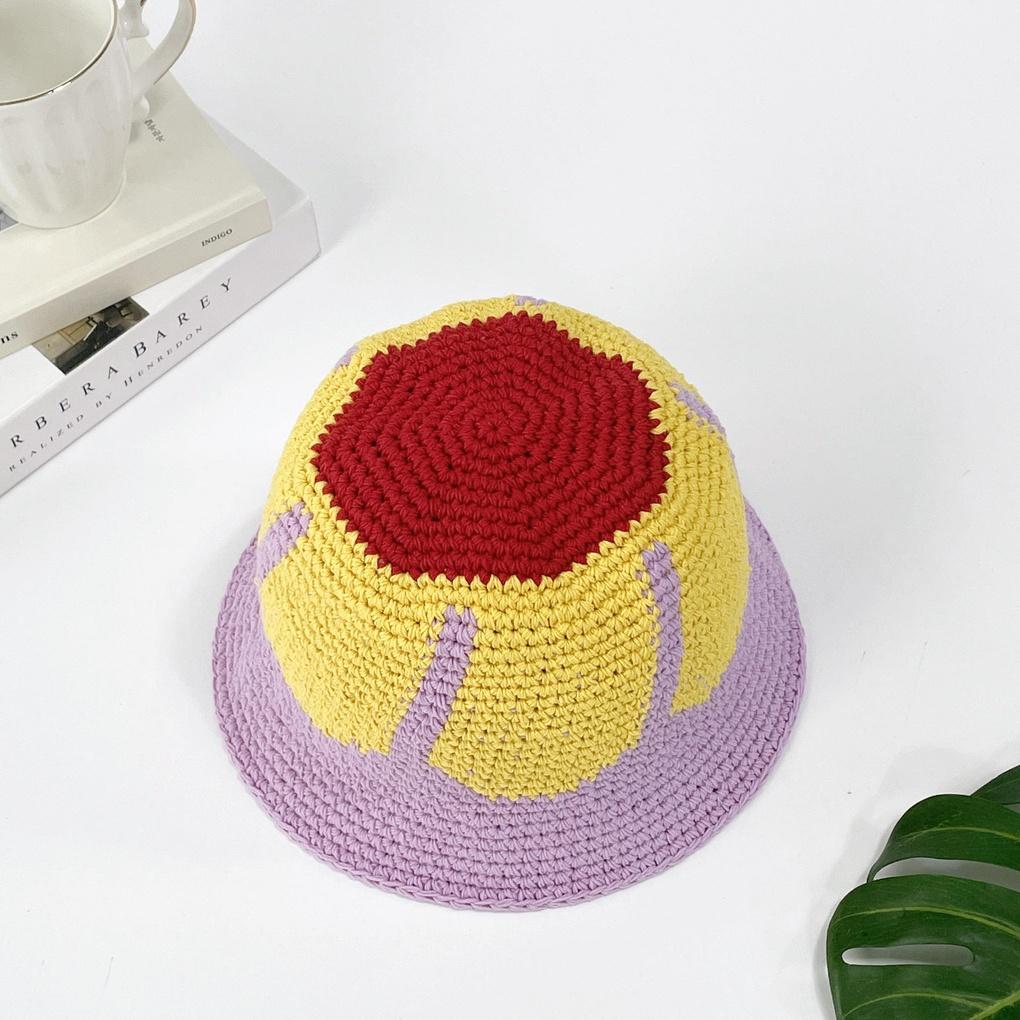 Women's Daily Point Hat Wang Flower Hand Knit Bucket