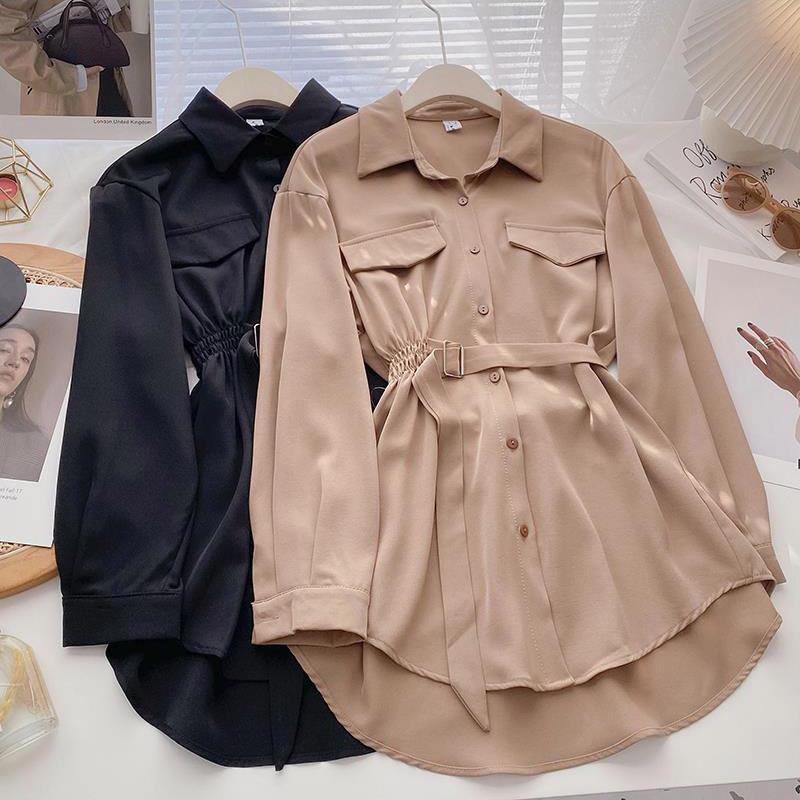Shirt for Women Summer Oversize Cotton Loose Blouse Casual Long Sleeve Pullover Soft Loose Shirt Top