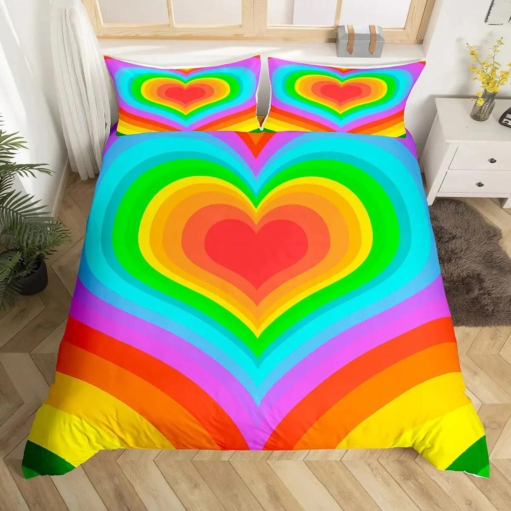 3D Print Lgbt Love Is Love Duvet Cover Set Rainbow Pride For Love Theme Romantic Comforter Bedding Set For Men Women