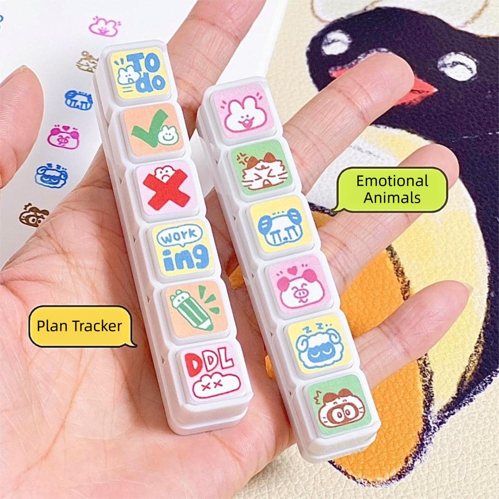 Cartoon Animal DIY Stamps Kawaii Reward Stamps Creative Seal Stamp Set Daily Decorative