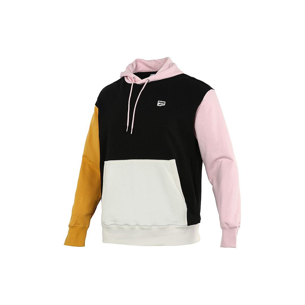 Puma Colorblock Hooded Casual Pullover Sweatshirt Men Tops Black 533040-51