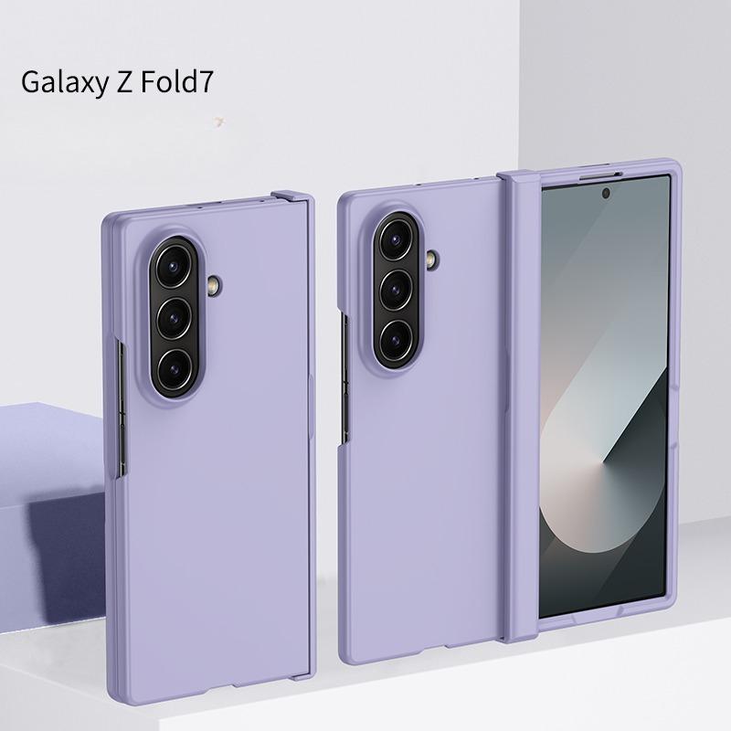 PC Skin Texture Hard Shell Phone Case for Samsung Galaxy Z Fold 7 6 5 3 4 ZFold7 with Hinge Protection Cover
