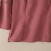 ZANZEA Women Elegant Square Neck Casual Split 3/4 Sleeve Plain Blouse