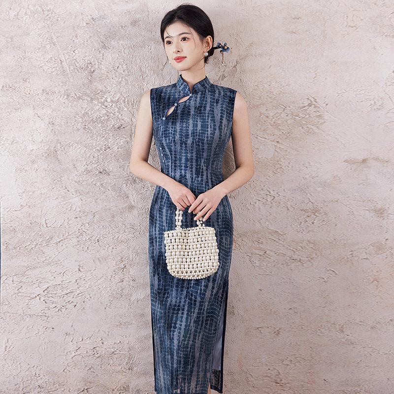 National style new Chinese sleeveless long cheongsam improved young new women's high-end dress summer