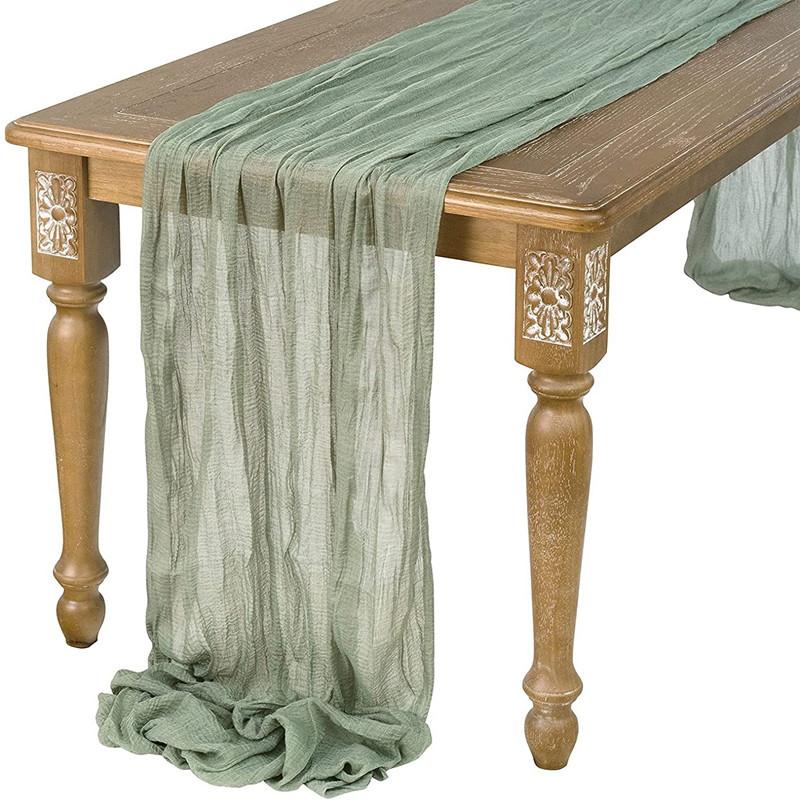Dekorace jídelního stolu Rezavá sada ubrusu Svatební dekorace Polyesterová gázová Prachově modré ubrousky Dárkové běhouny na stůl 90x180cm