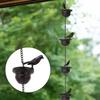 7.9ft Birds On Cup Rain Chain For Gutters Decorative Rain Chimes For Outside Vintage Garden Rainwater Diverter Catcher Chains