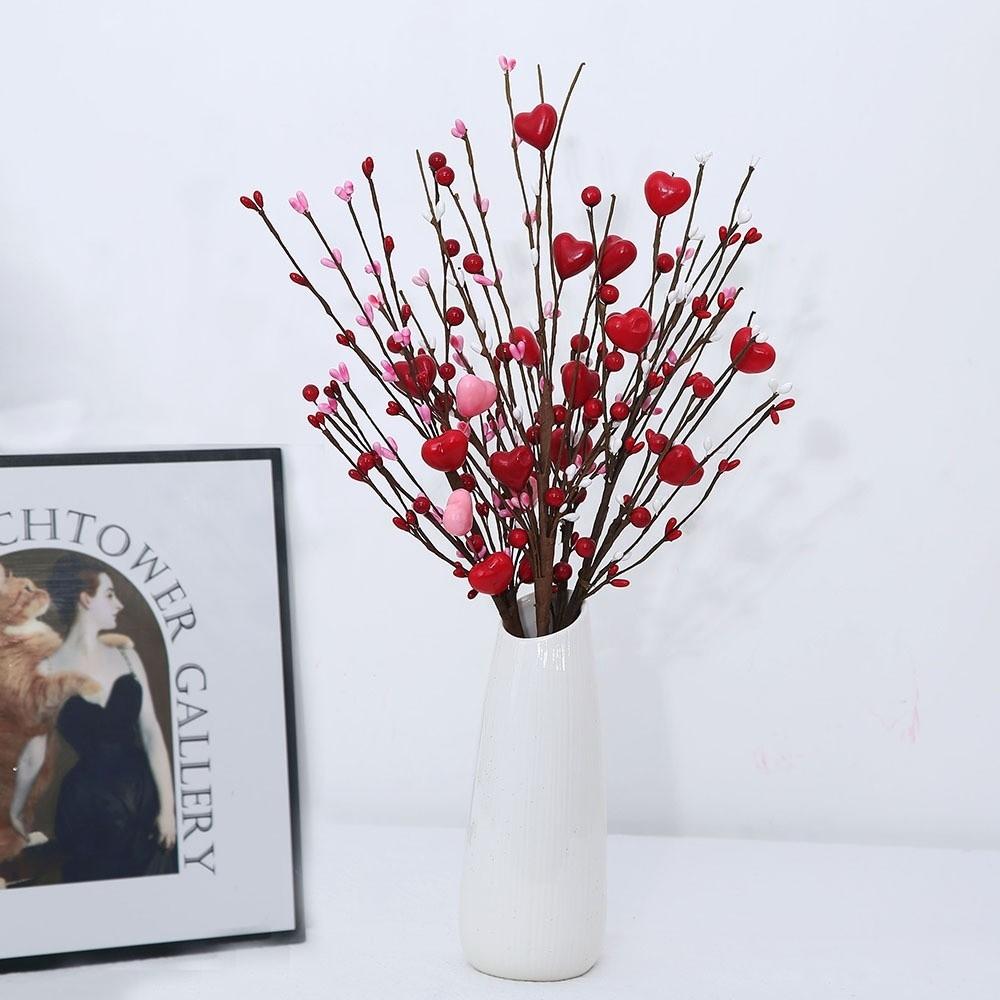 1pc Red and Pink Heart-shaped Flowers DIY Creative Bouquet  Anniversary Gift