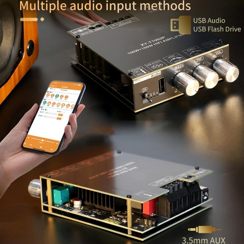 T1002P 100W x2 Digital Amplifier Board TPA3221 and 3116 Powerful Output And Bass Treble Adjustment For Home Theater