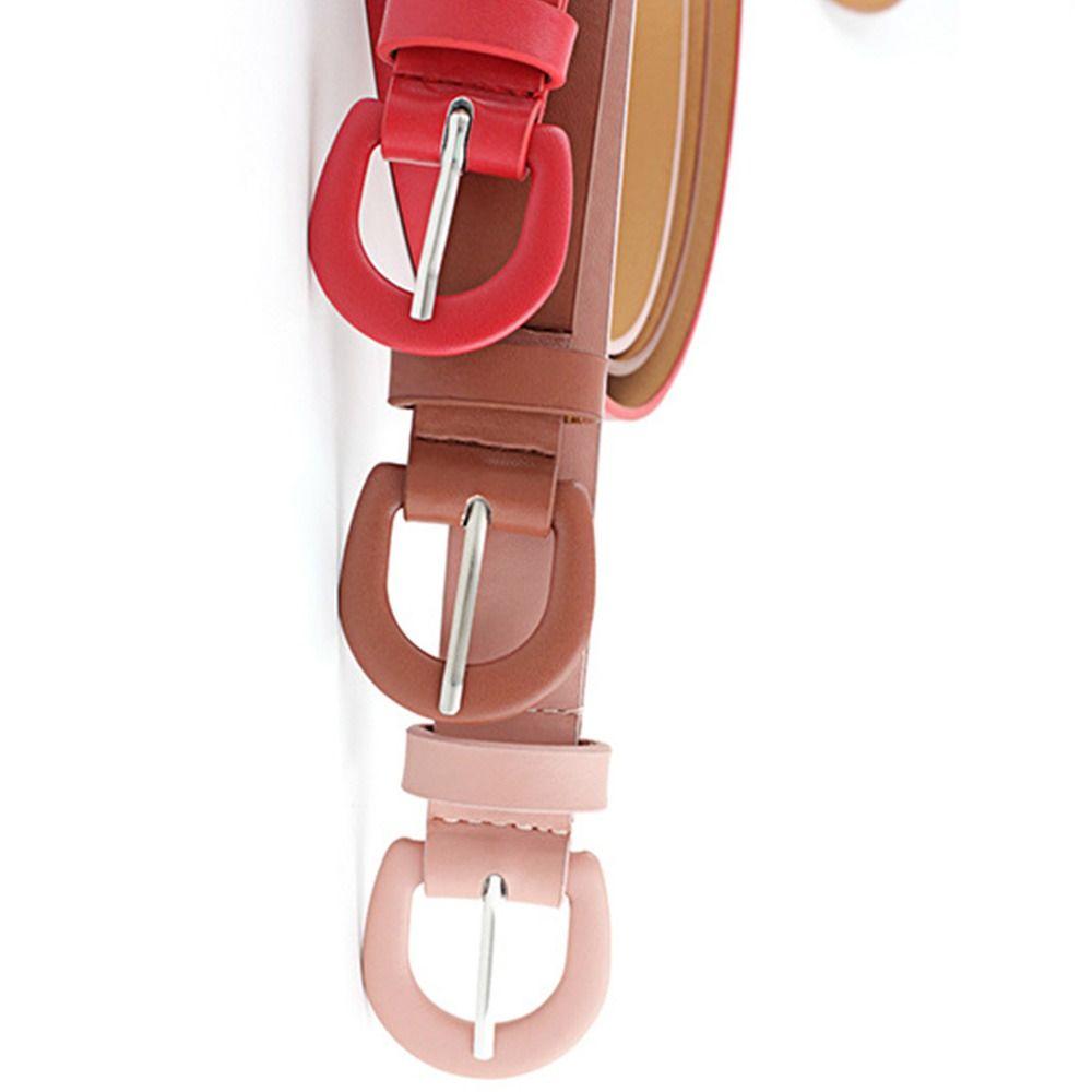 Color Vintage Trouser Dress Belts Horseshoe Buckle Waistband Decorative Waist Strap Leather Belt