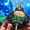 Handmade Resin Pyramid Ornament Obsidian Tree