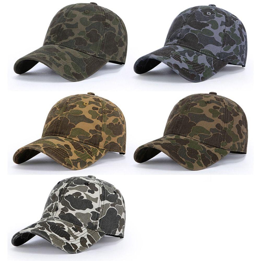 Adjustable Camo Peaked Cap Curved Brim Visor Sunscreen Hats Streetwear Hat  For Man Women Unisex