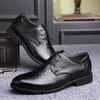 Fashion Cowhide Platform Brogue Shoes for Men Designer Soft-soled Business Male Dress Shoe Fashion Pointed-toe Men's Wedding Shoes