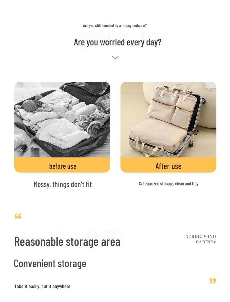 Suihe 7-in-1 Portable Organizer Bag for Clothes, Underwear, and Socks - Large Capacity Travel Storage Solution