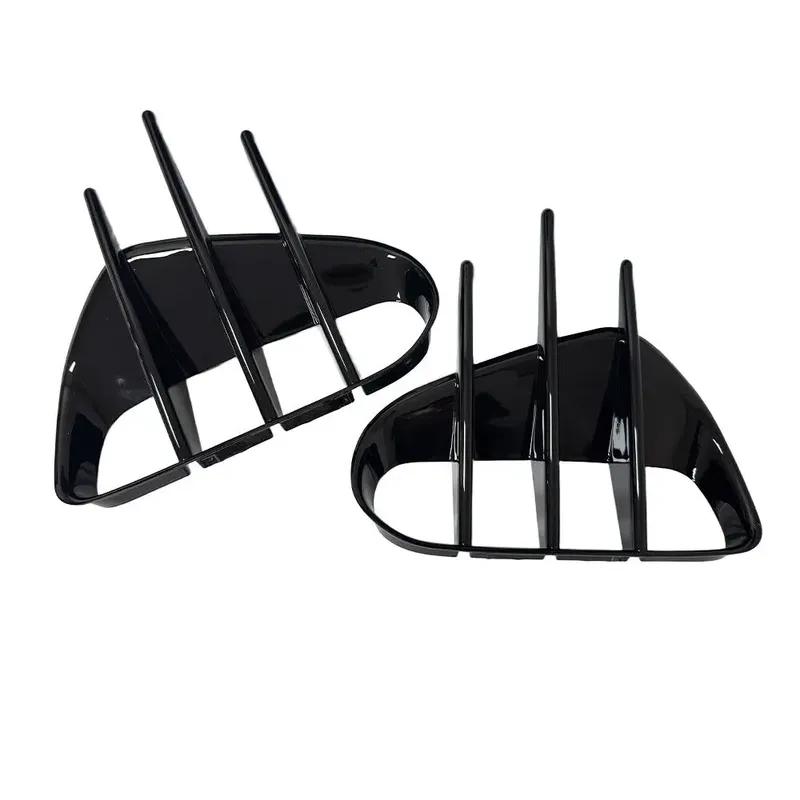 For KIA Stinger 2018- Car Sticker Frpmt Bumper Side Vent Spoiler Canard Covers Carbon Fiber Look Gloss Black Accessories ABS